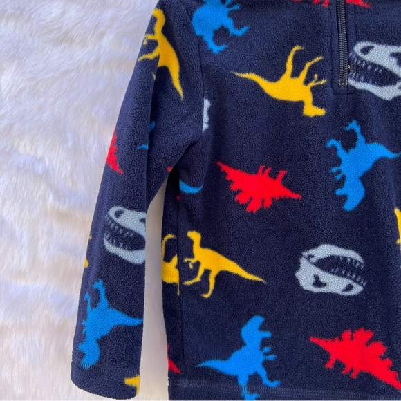Toddler Boys Dino Glacier Fleece Half Zip Pullover - Tidal 2T - Picture 4 of 15